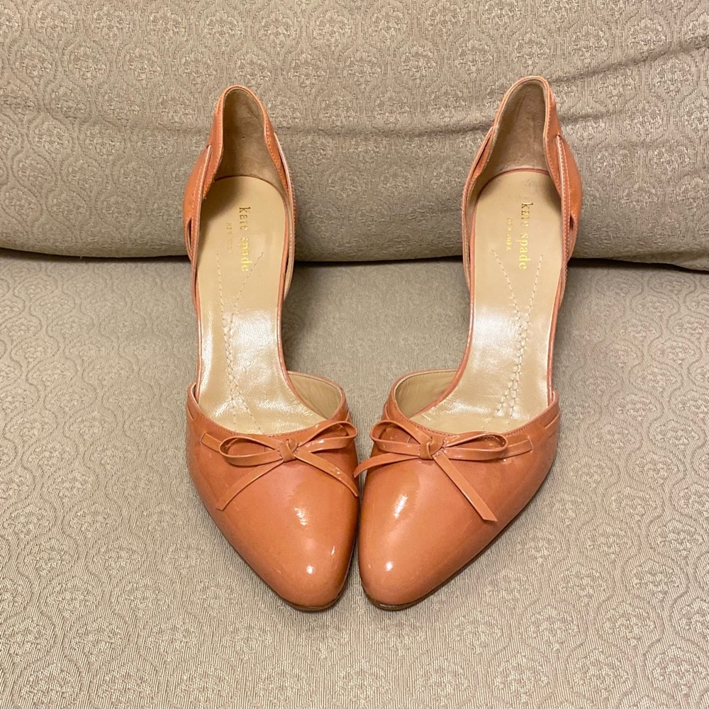 Kate Spade Coral D’Orsay Patent Leather Heels.